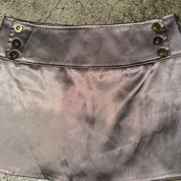 Cleveland Street women’s copper silver mini skirt size 7 satin zip up skirt y2k - Picture 2 of 7